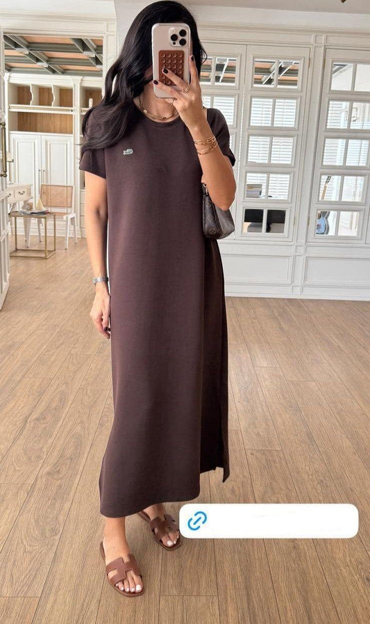 فستان لاكوست بني