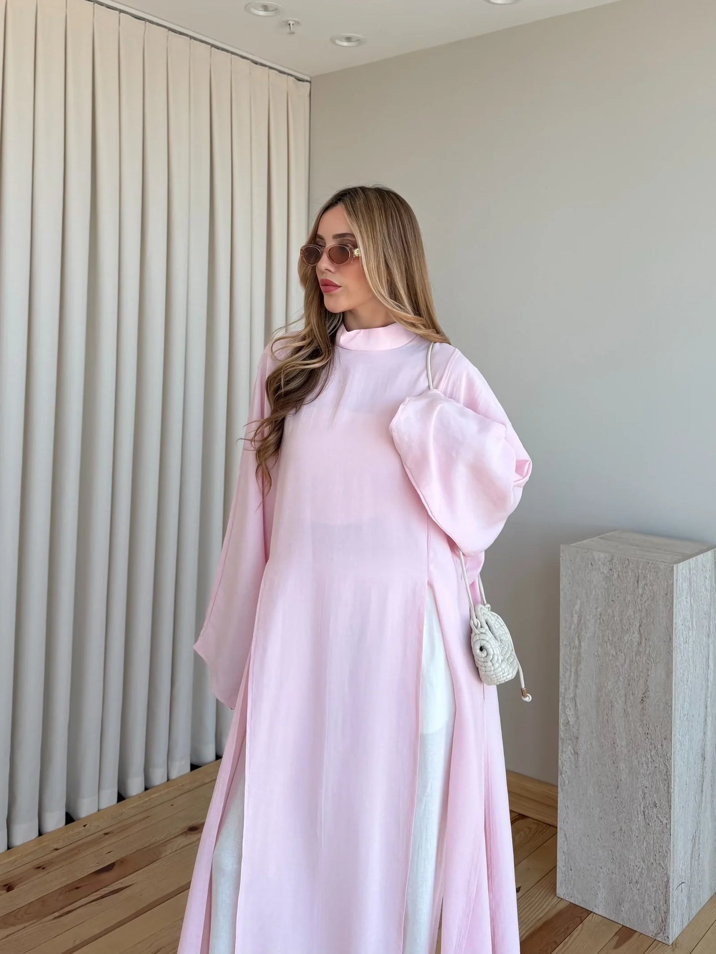 بلوزة طويلة زهري