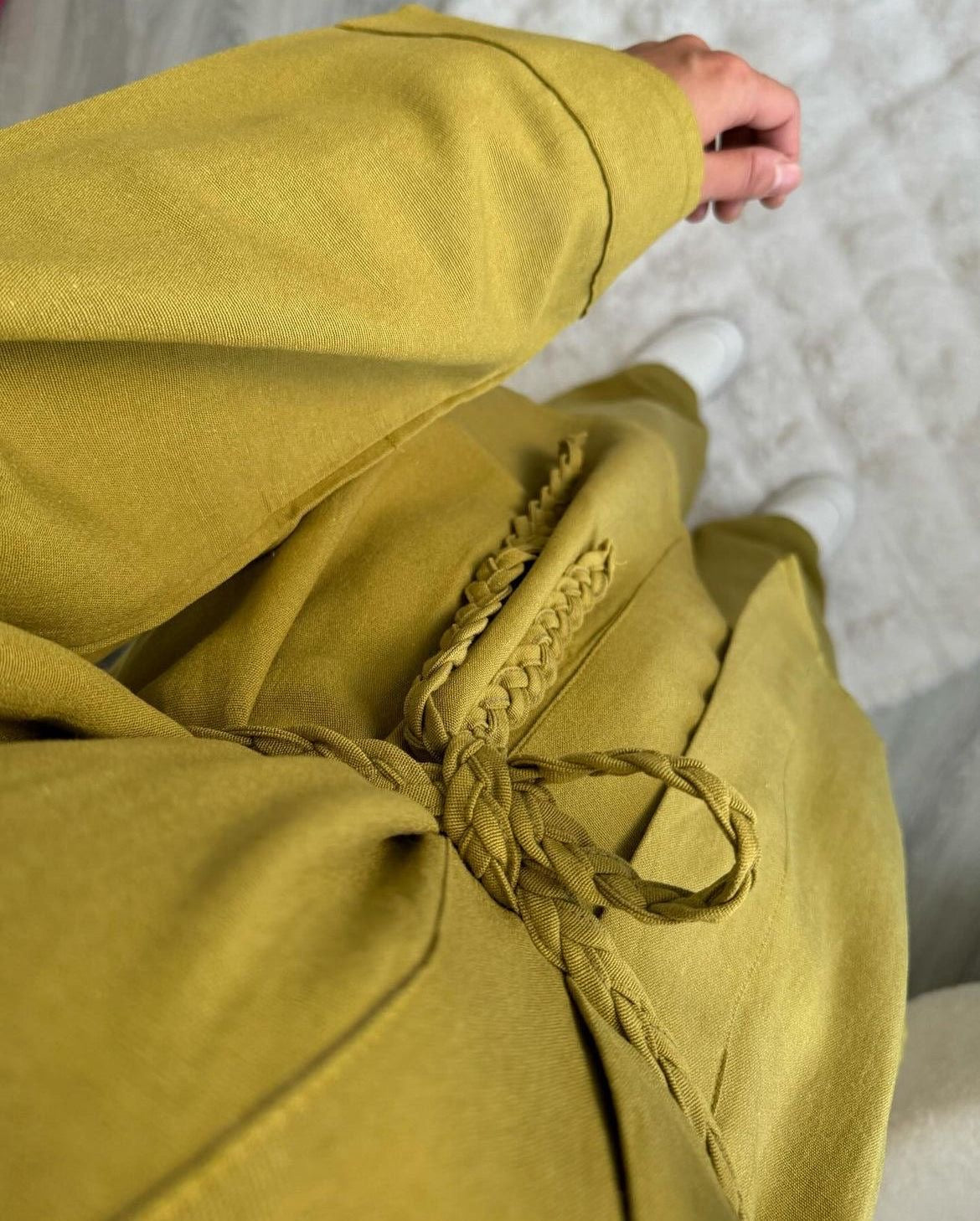 طقم ربطة جدلة اخضر