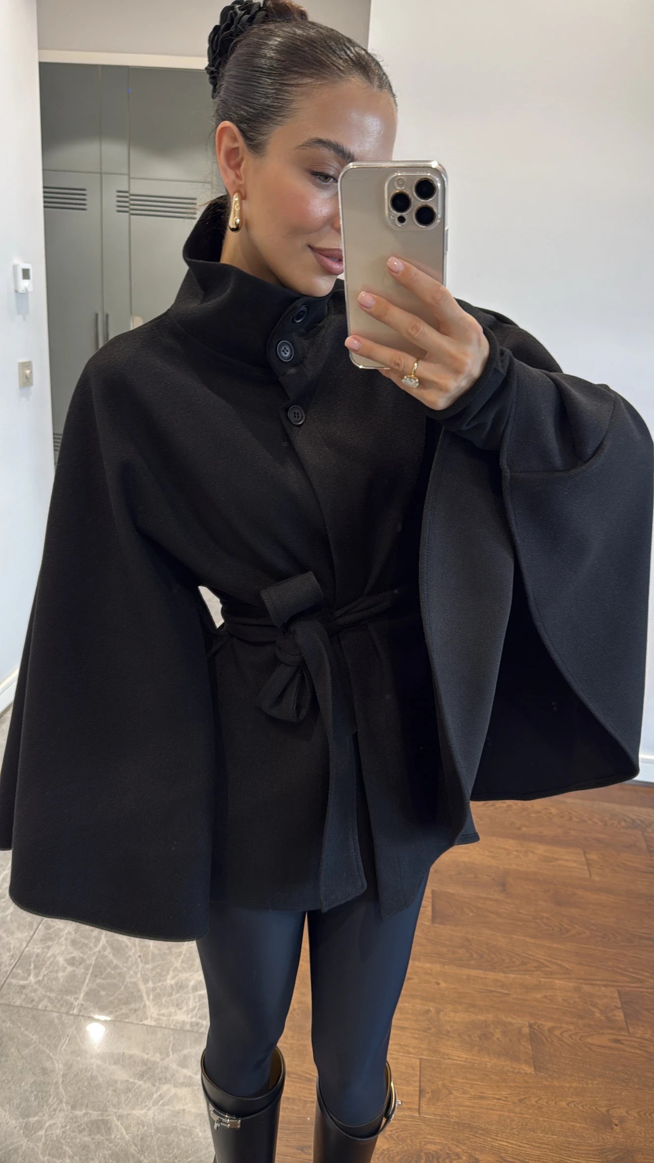 جكيت بقبة مع ربطة اسود