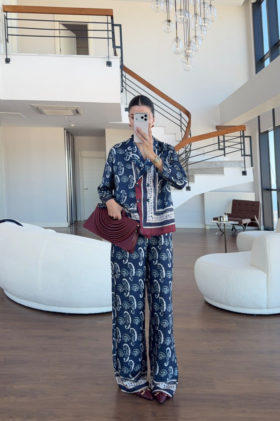 طقم ستان ملون كحلي