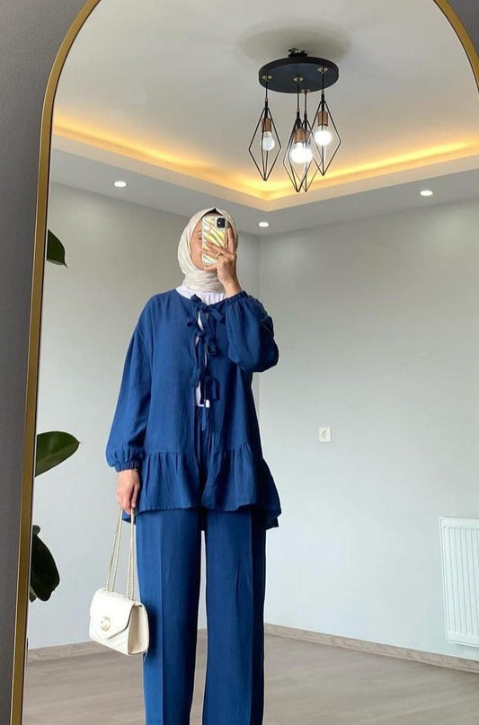 طقم ربطات كحلي