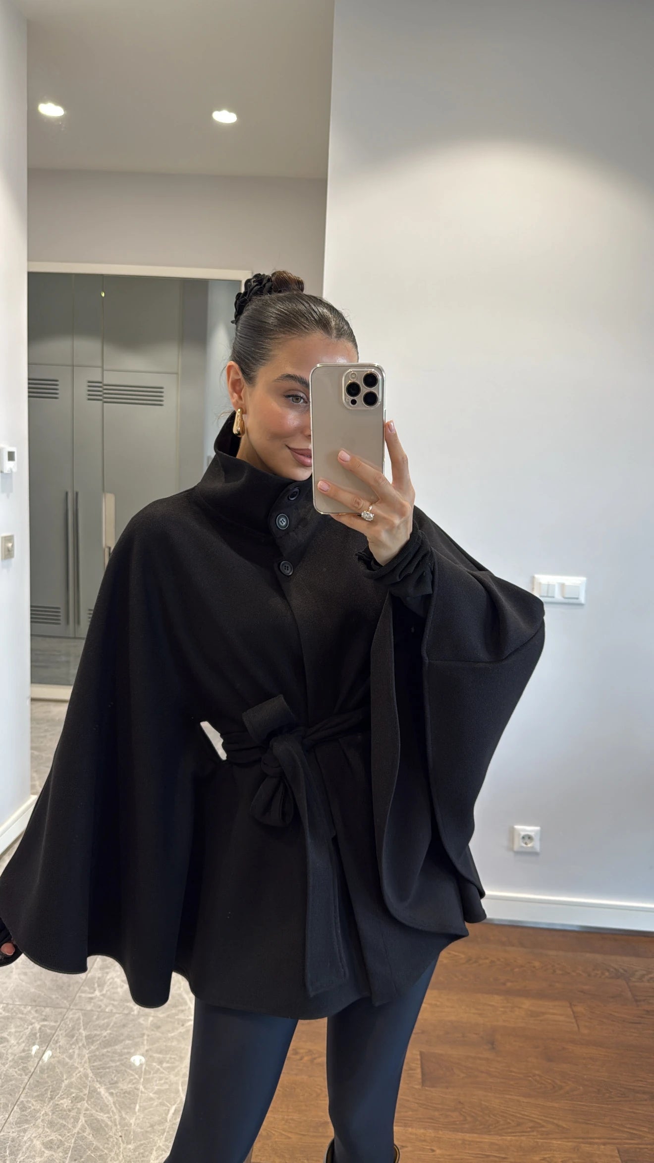 جكيت بقبة مع ربطة اسود