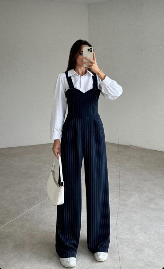 جمبسوت كحلي مع قميص