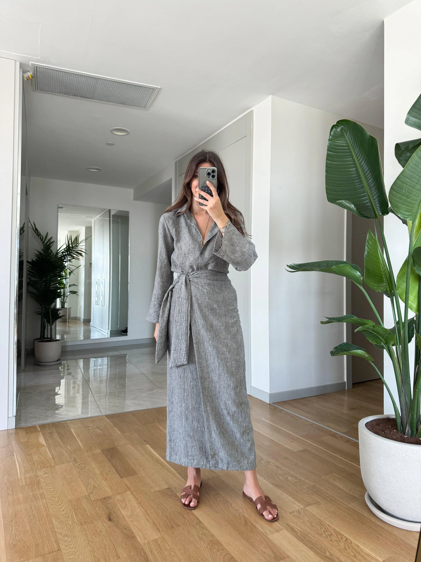 طقم تنورة رمادي