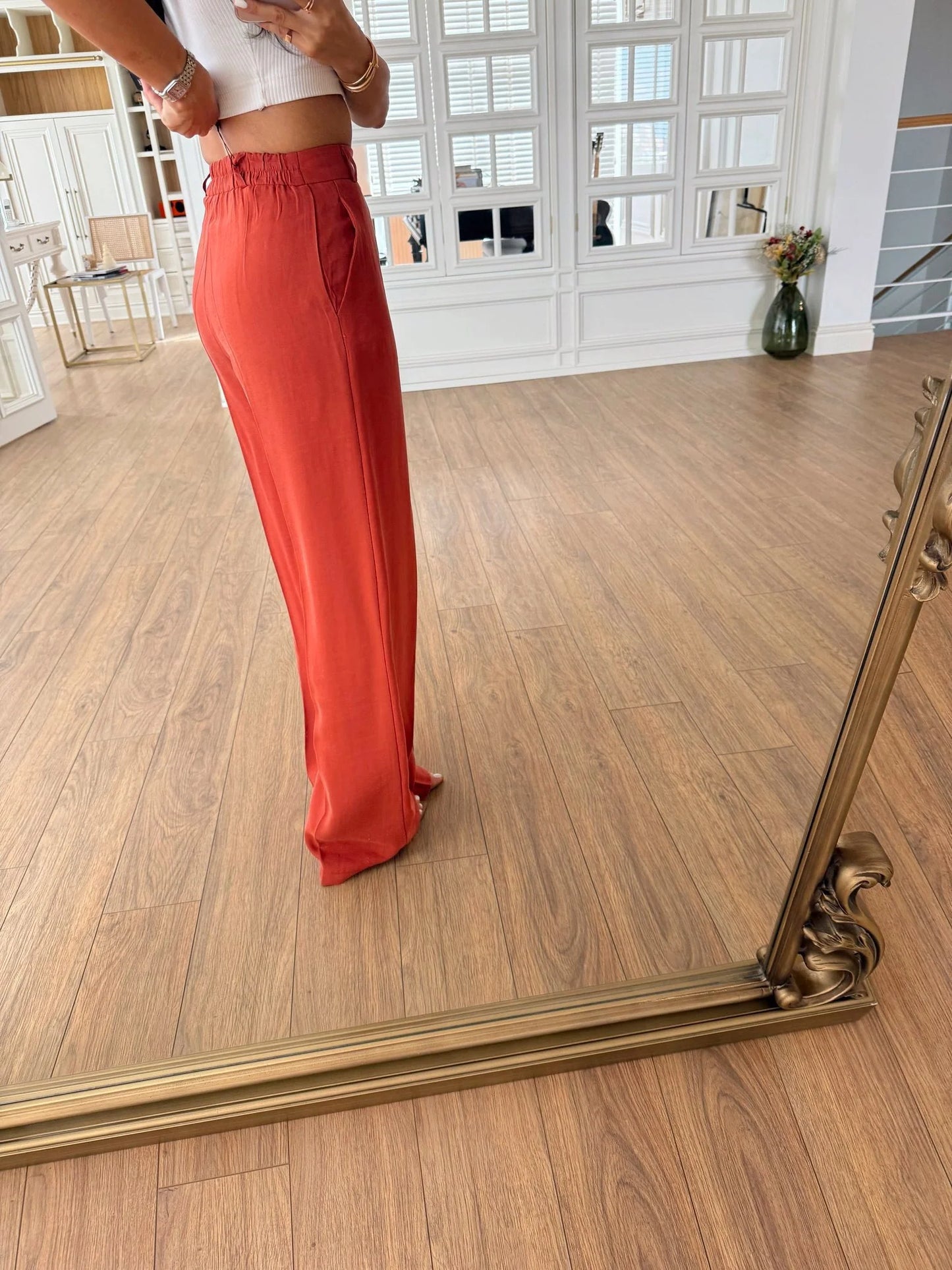 طقم كيمونو مع بنطلون برتقالي