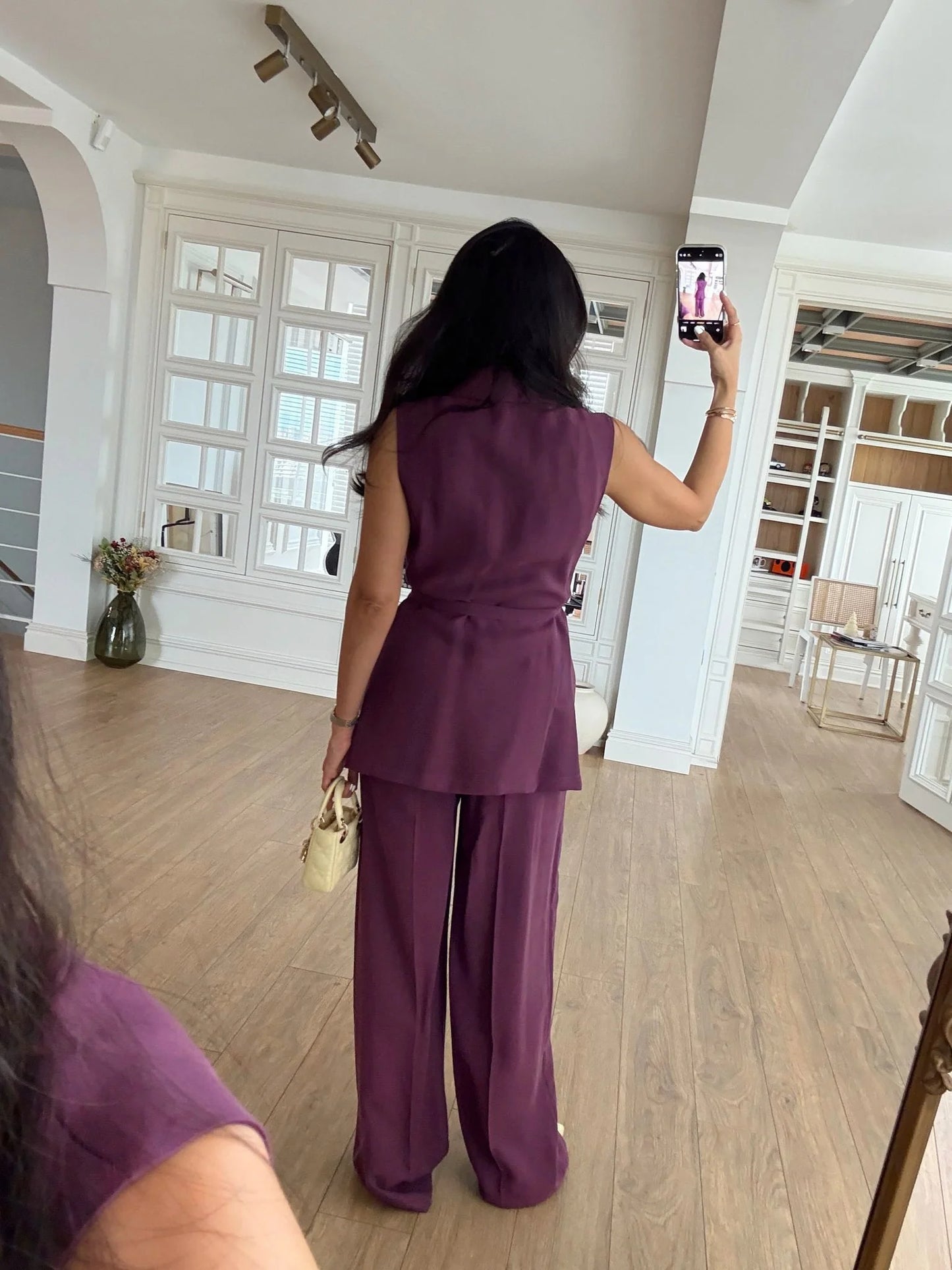 طقم كيمونو مع بنطلون نهدي