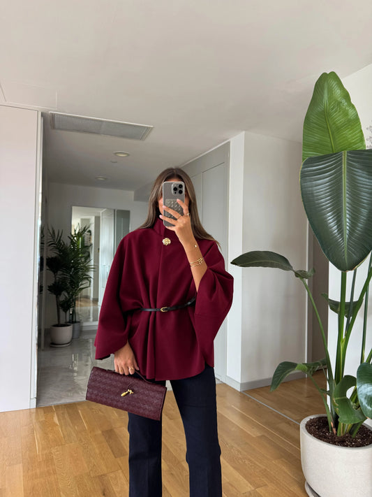 جكيت خمري بحزام