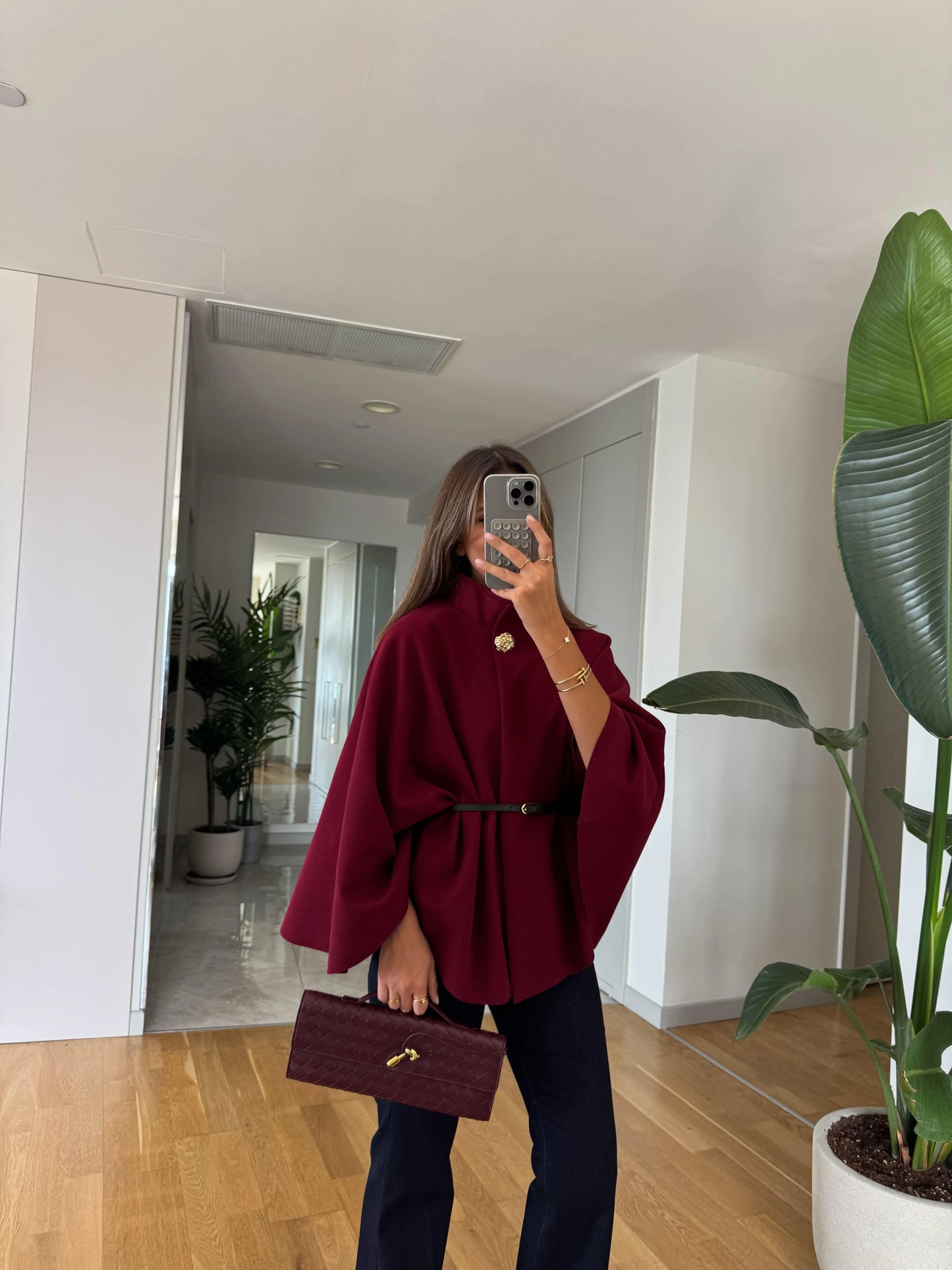 جكيت خمري بحزام