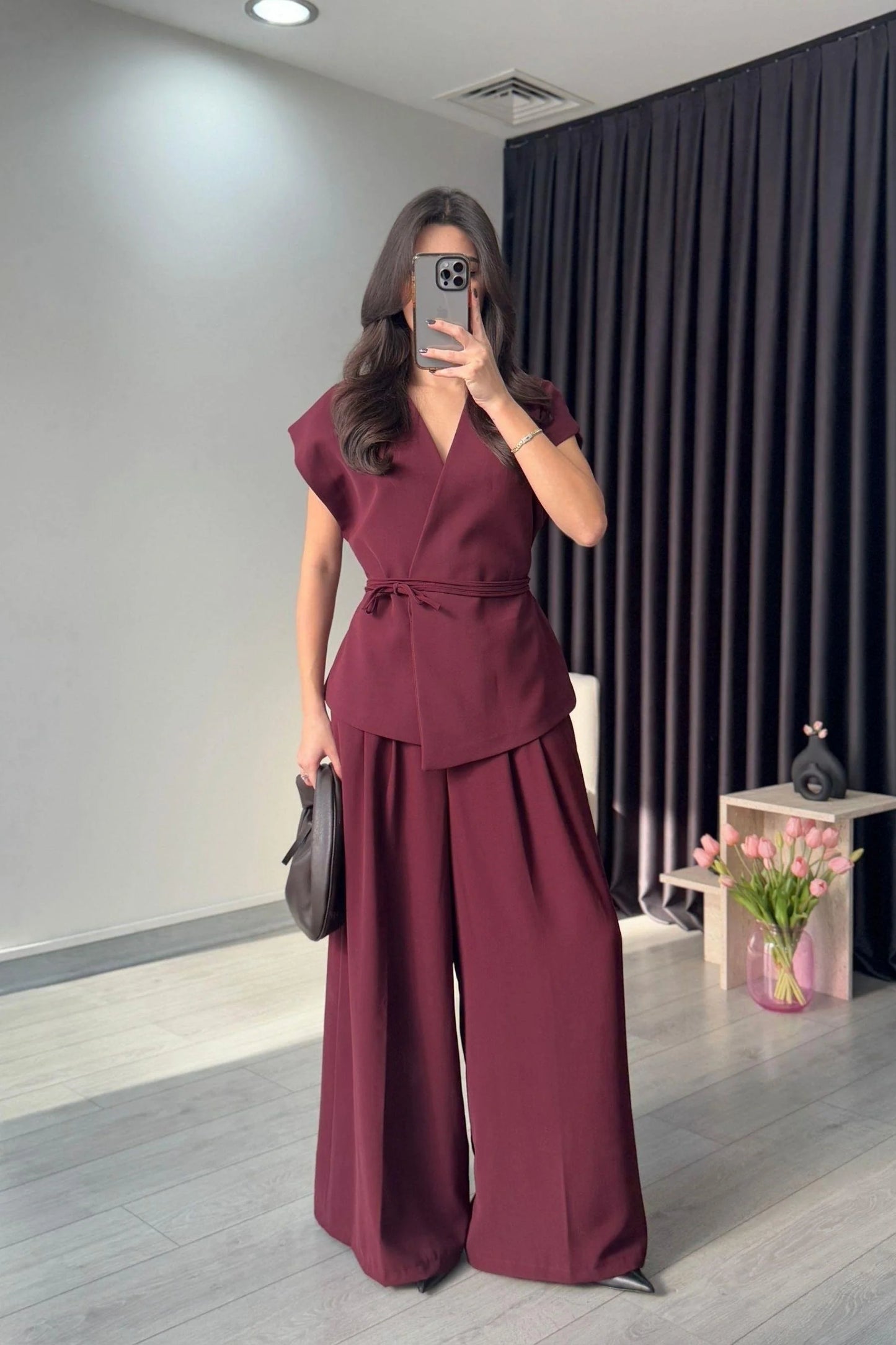 طقم كيمونو خمري